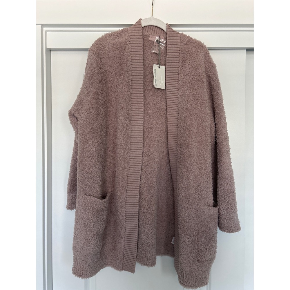Barefoot Dreams CozyChic Knit Rib Granny Cardigan Faded Rose BDWCC22138 XL NWT